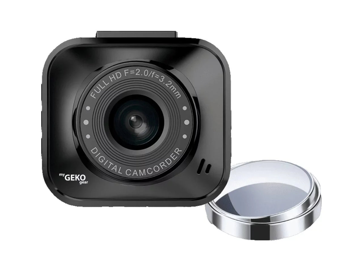 myGEKOgear - Orbit 122 - 1080P Dash Cam, G-Sensor, 8GB MicroSD Card and 2 Blindspot Mirrors Included