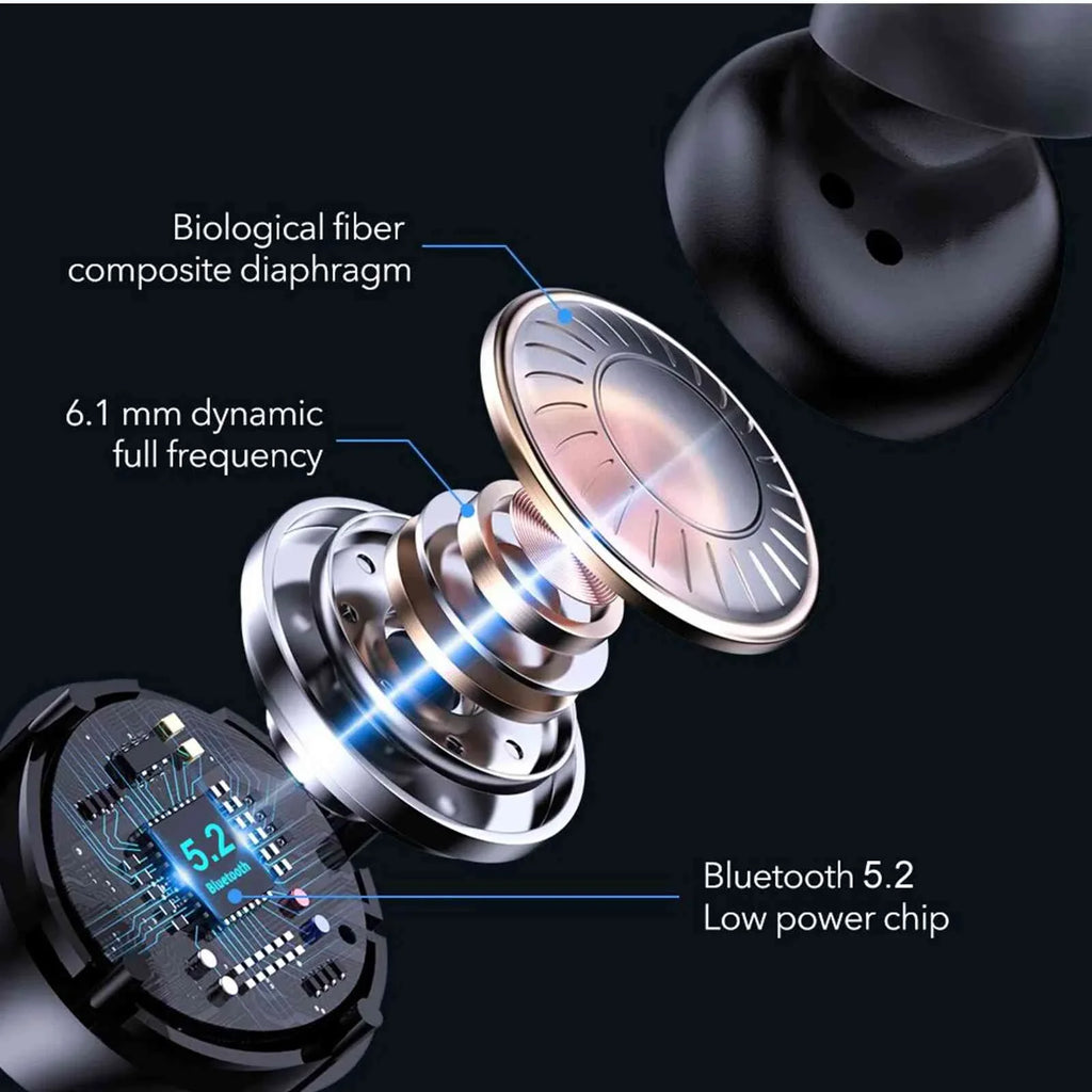UrbanX True Wireless Bluetooth Earbuds + Charging Case, Black, Dual Connect, IPX5 moisture Resistance, Bluetooth 5.2 Connection, Balanced, Bass Boost appropriate with  Tab M8 (HD)
