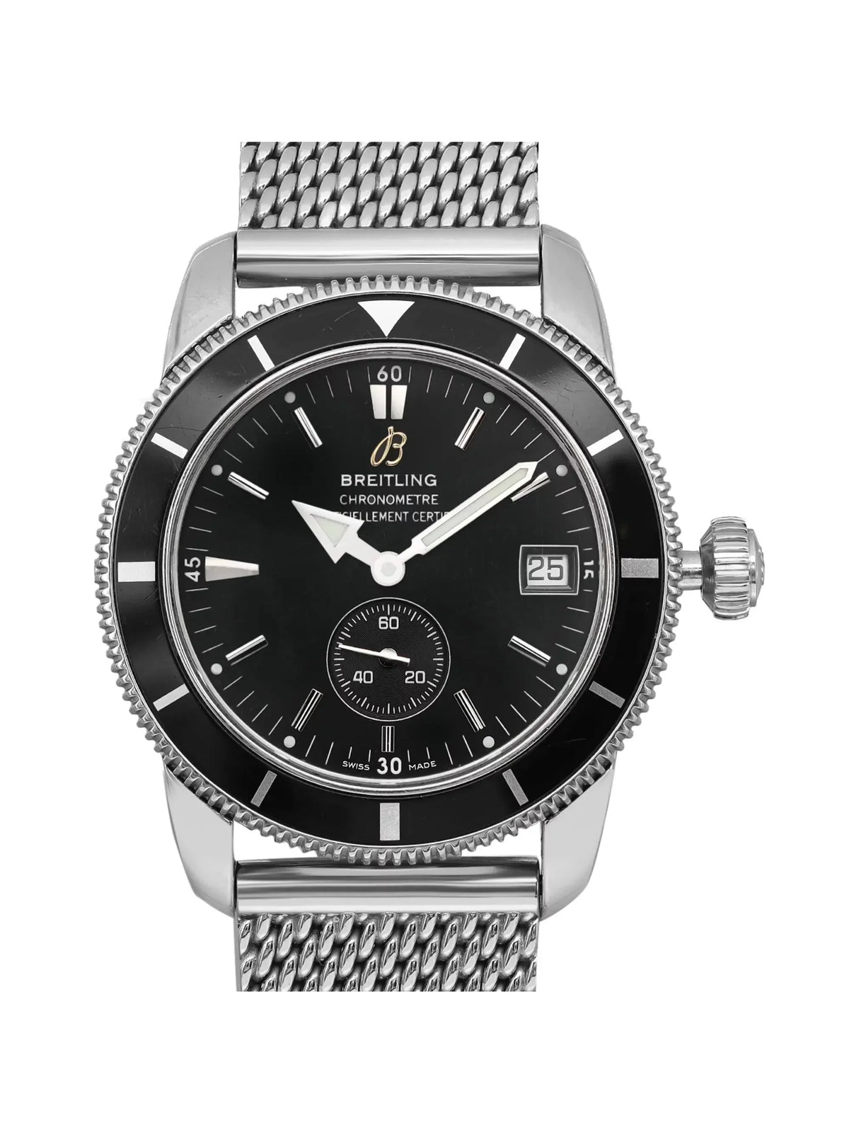 Breitling SuperOcean Heritage 38mm Steel Black Dial Mens Watch A3732024-B869SS