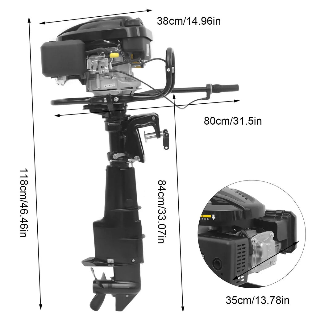 7.5  3600R/Min Outboard Motor Fishing vessel EngineWater Cooling System 196CC 1.8 Liters