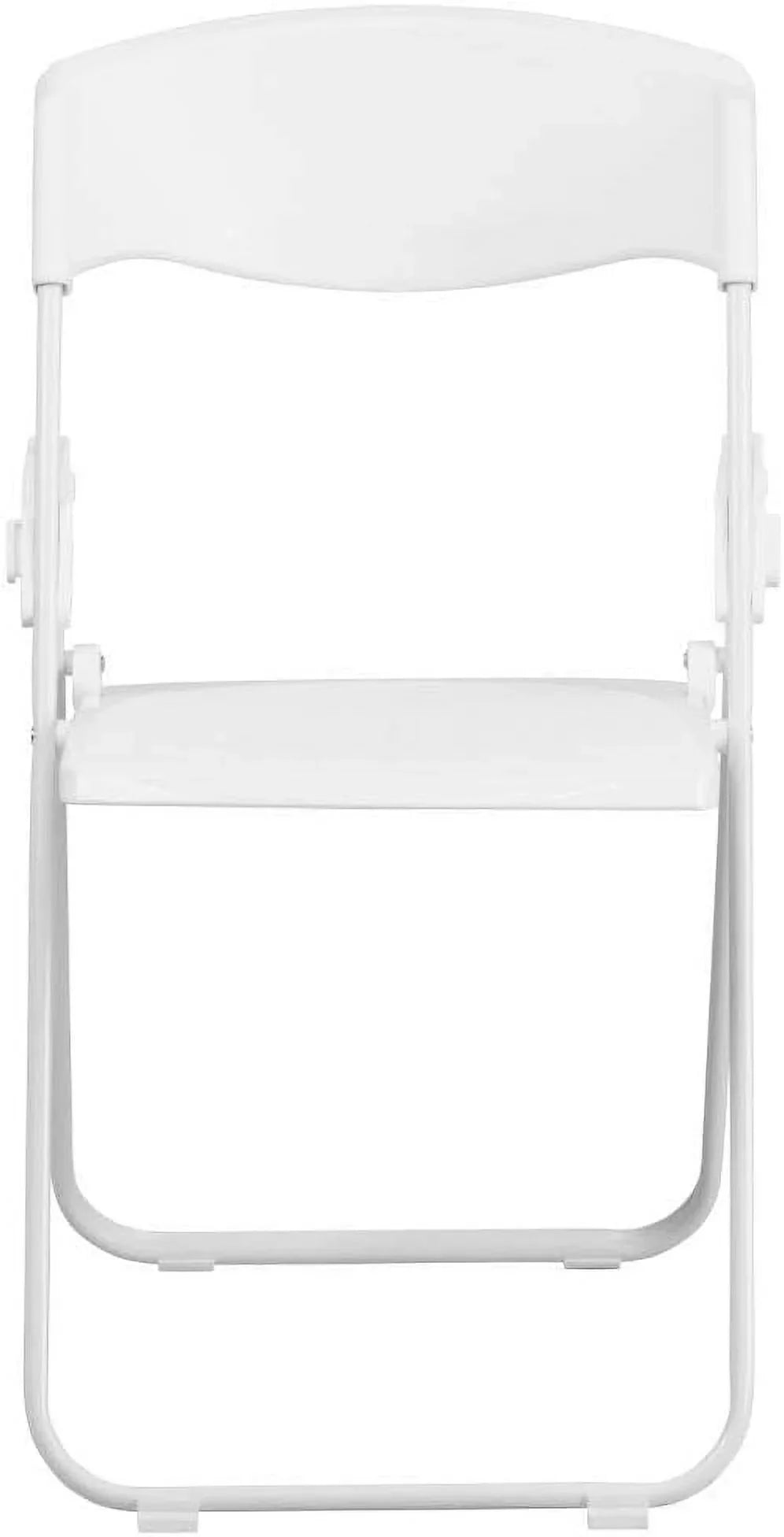 Capacity Heavy Duty White Plastic Folding Chair With Built-In Ganging Brackets. 2 Pack HERCULES Series 500 Lb