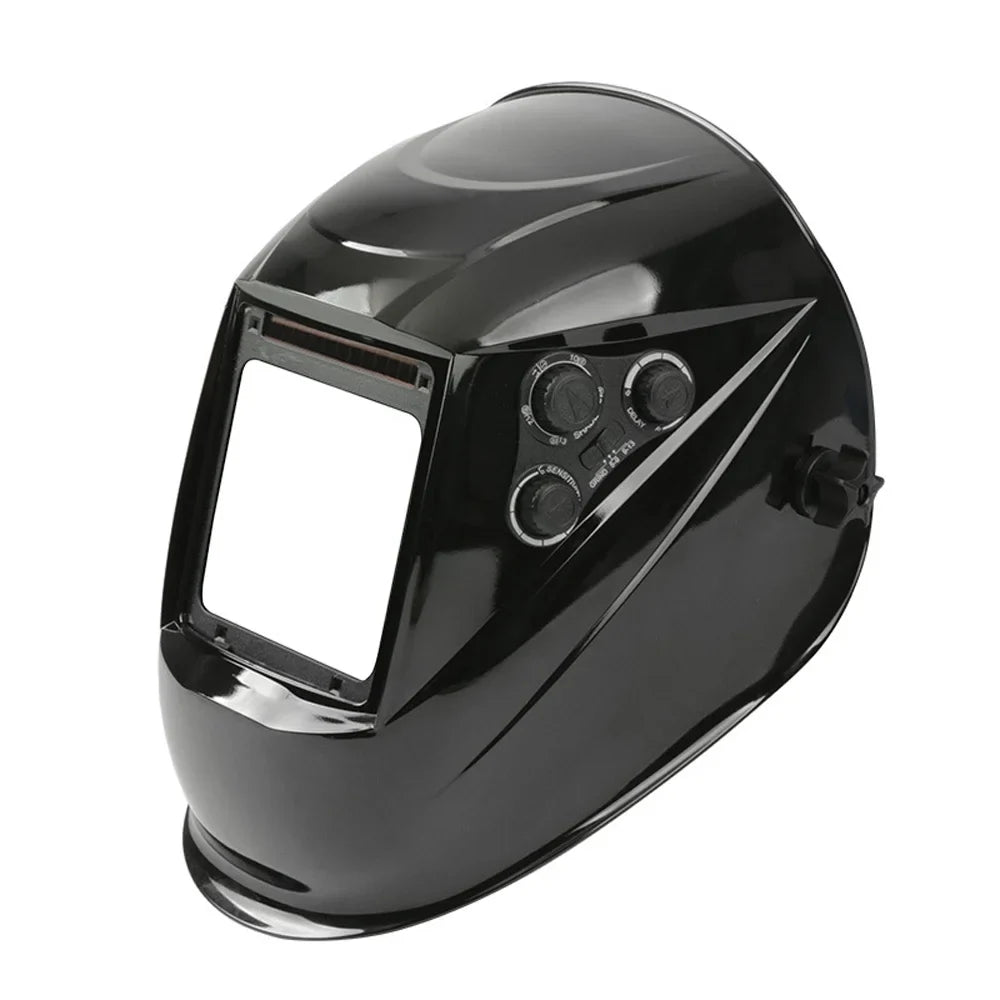 Yabuy Solar Charging Automatic Dimming Welding Large View True Color Welding Facemask 130℃ High Temperature immune Auto Darkening Facemask for Arc Welding Grinding Cutting