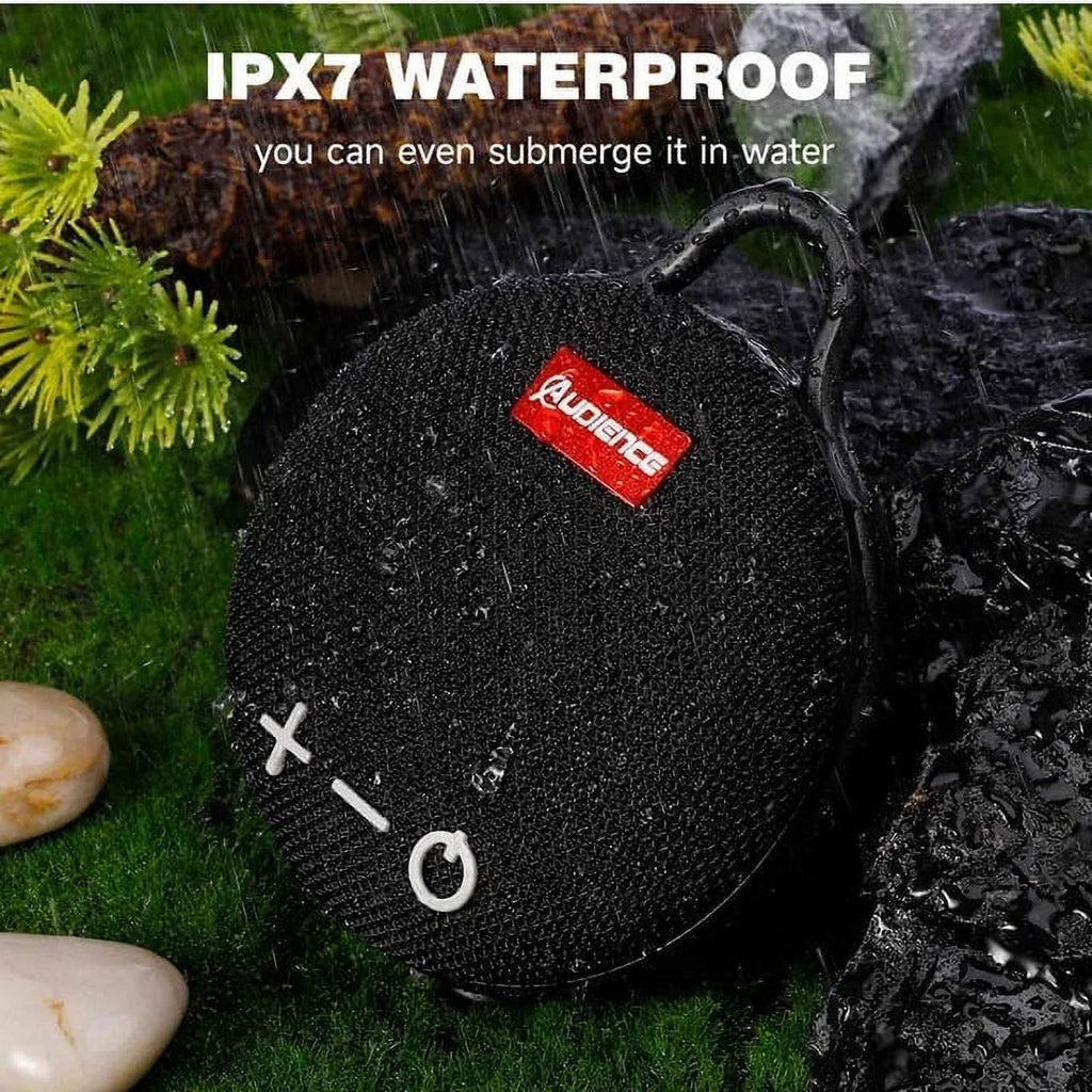 UrbanX Bluetooth 5.0 Speaker with Clip, 20H Playtime, Compact Speaker with Big Sound, Punchy Bass, Wireless IPX7 Waterproof Speaker for  Tab P11 Gen 2 & Beach, Pool, ship, Biking Black 2 Pack