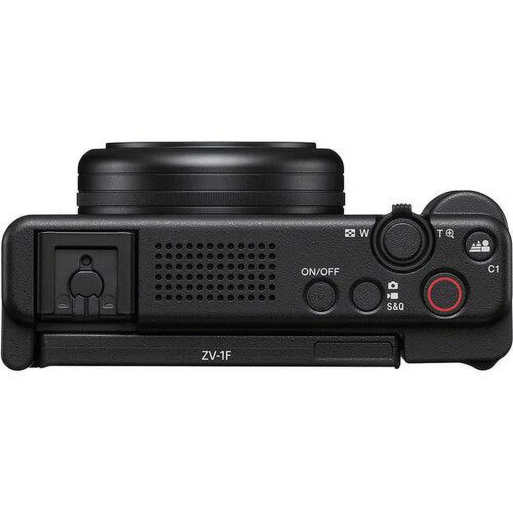 ZV-1F Vlogging Camera (Black) with SanDisk 128GB Memory Card + ZeeTech Accessory Bundle