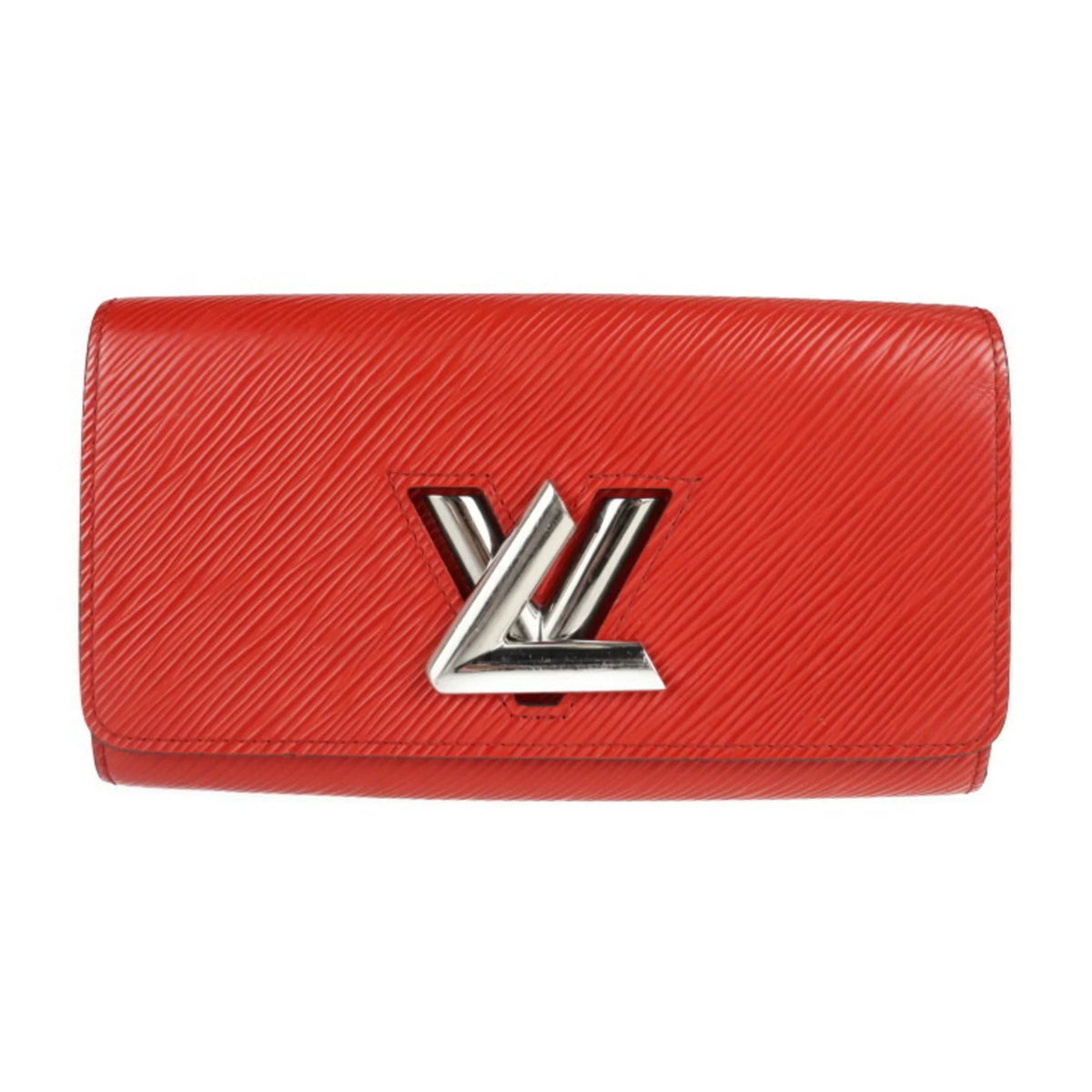 Pre-Owned LOUIS VUITTON Louis Vuitton Portefeuille Twist Long Wallet M61179 Epi Leather Coquelicot Bifold (Good)