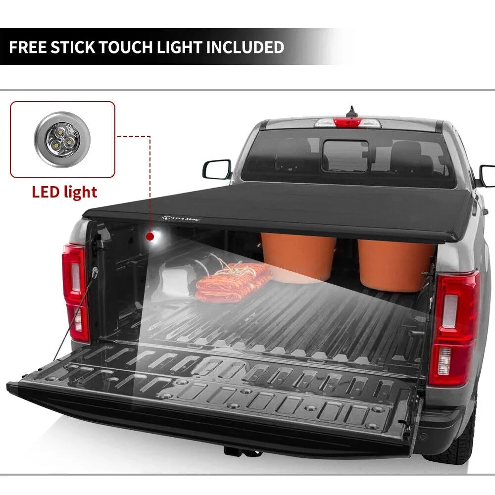 Ledkingdomus 5.7 ft Bed Soft Tri-Fold Truck Bed Tonneau shield matching with 2019-2023 Dodge Ram 1500