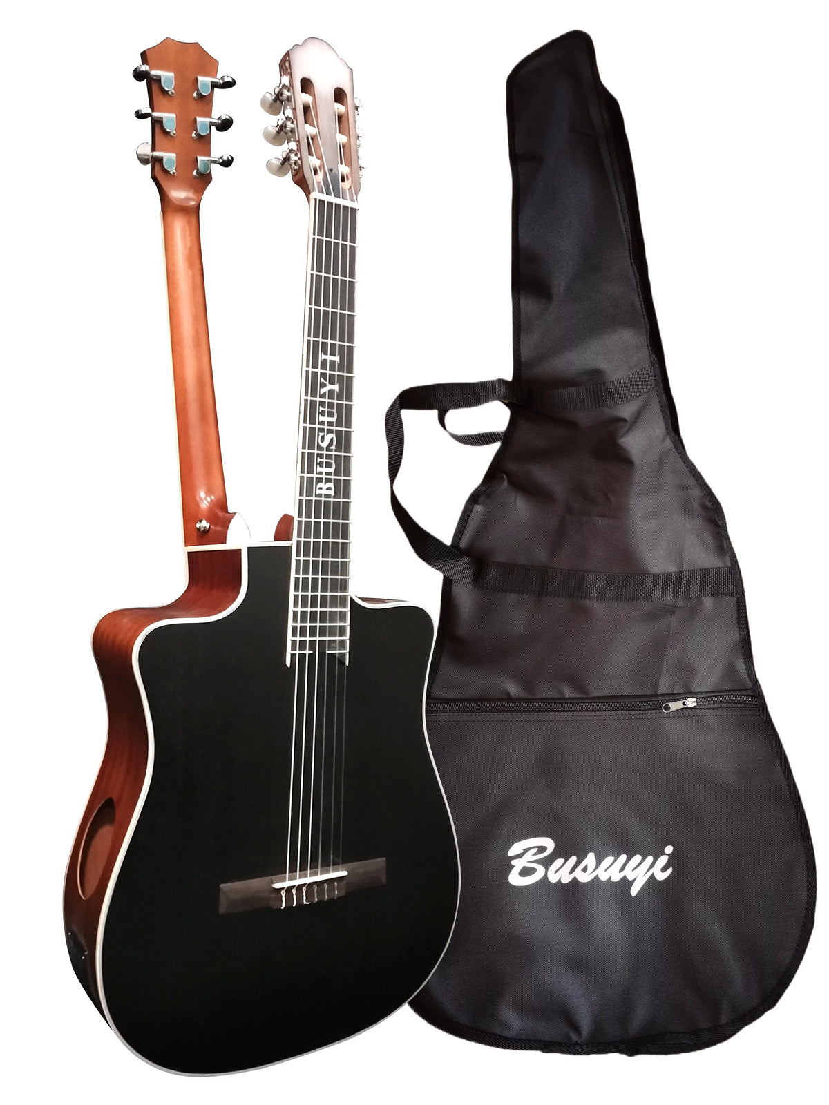 6 Strings classical /6 Strings Acoustic Double Neck, Double Sided Busuyi Guitar 2021 NPT + Bag
