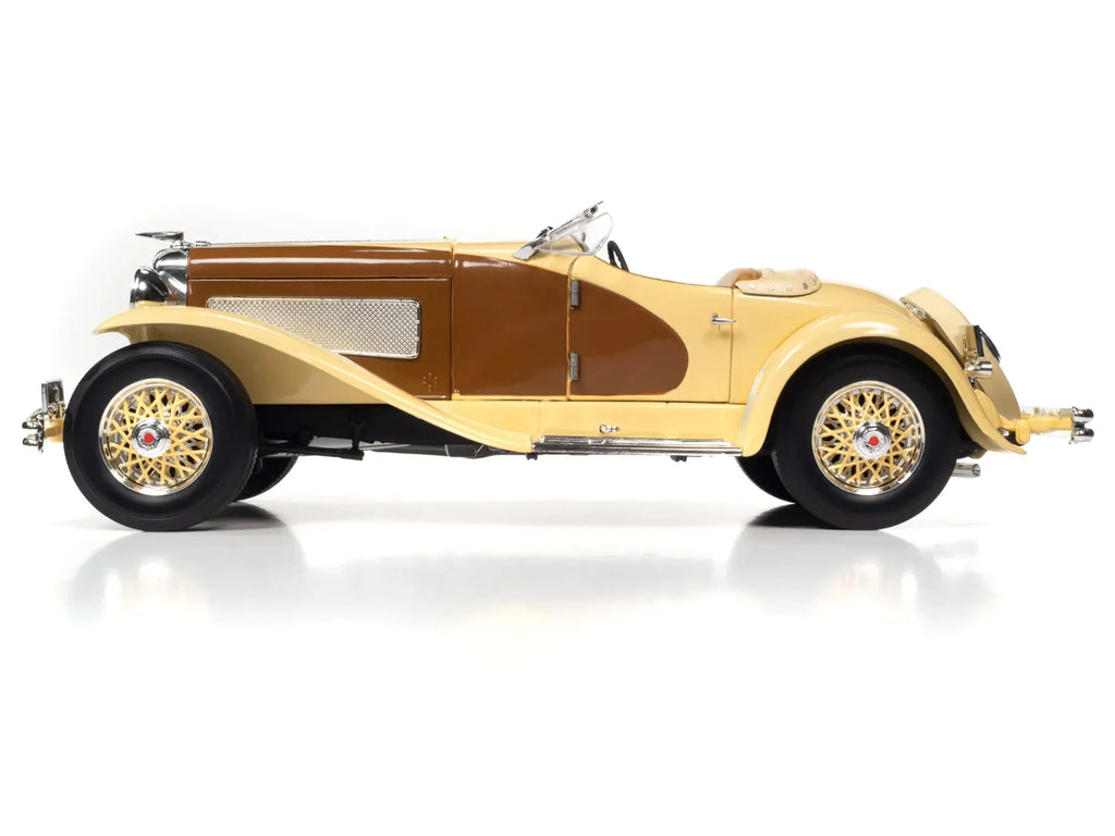 1935 Duesenberg SSJ Speedster Yukon Gold and Chocolate Brown 1/18 Diecast Model Car by Auto World