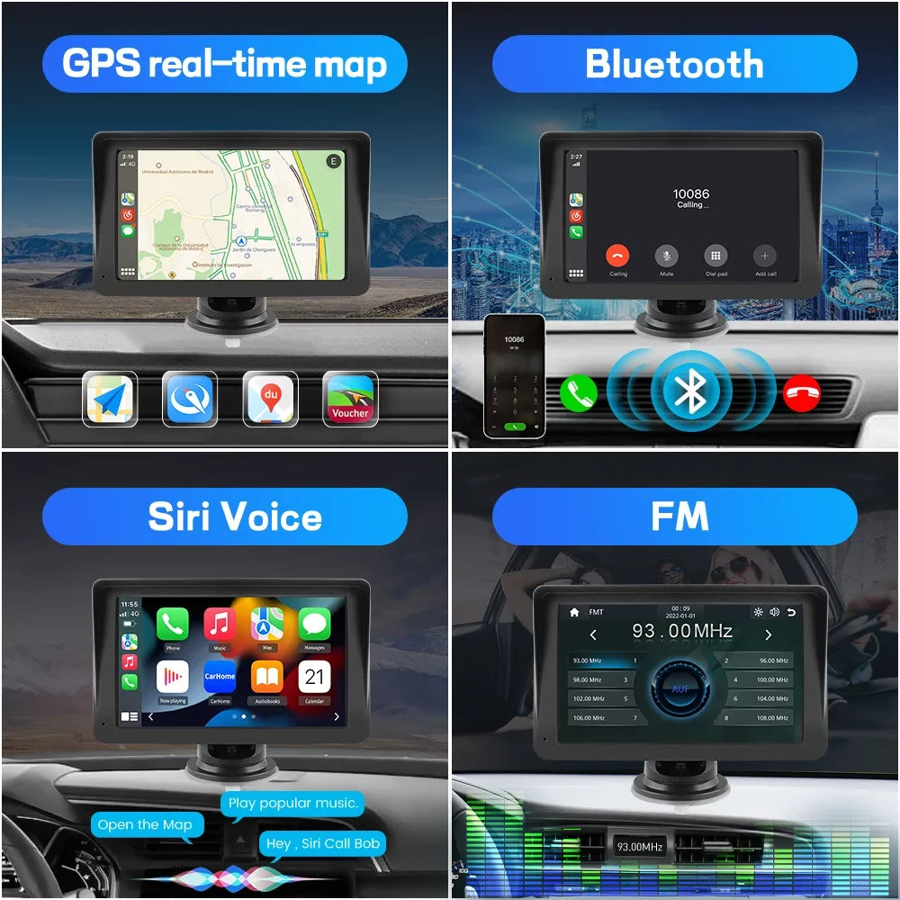 Awesafe 7 inch Touch Screen Wireless  Carplay Car Stereo with Android Auto Support Bluetooth , GPS Navigation,FM Audio, Music, Video