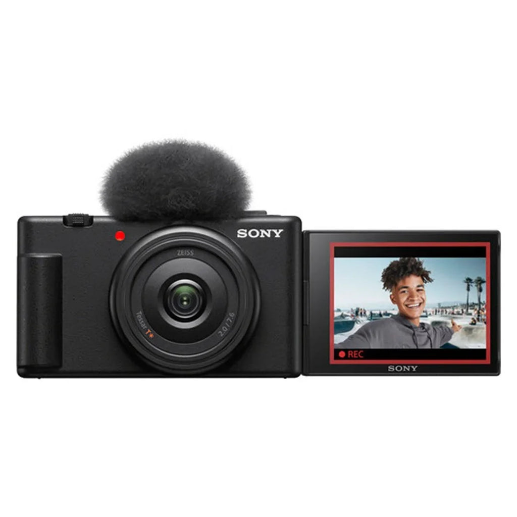 ZV-1F Vlogging Camera (Black) with SanDisk 128GB Memory Card + ZeeTech Accessory Bundle