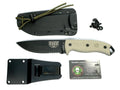 ESEE 5S-E Fixed Blade Knife Black Serrated 1095 Carbon Steel & Natural Micarta Knives