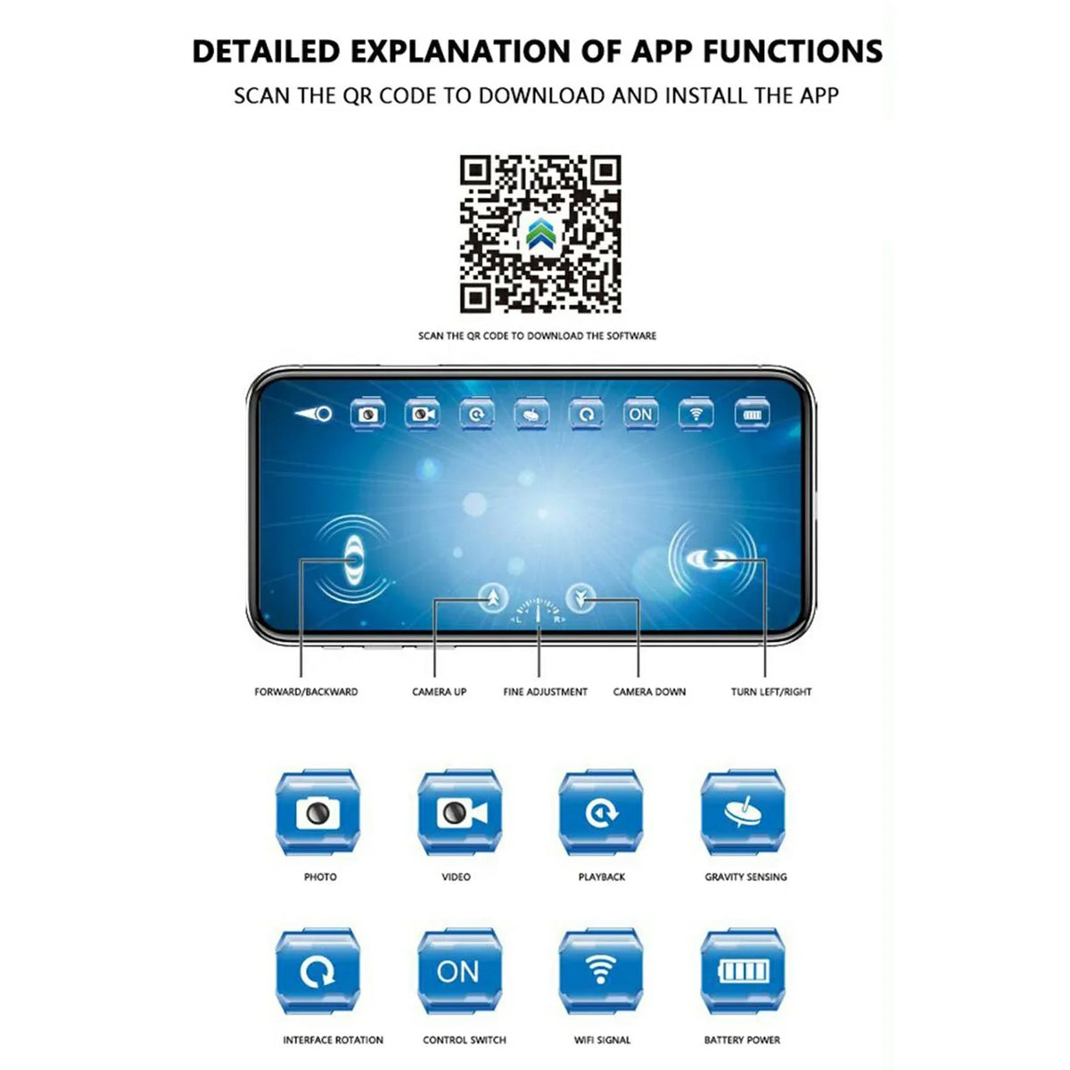 moobody WiFi Remote Control craft with Visual Remote Control Black