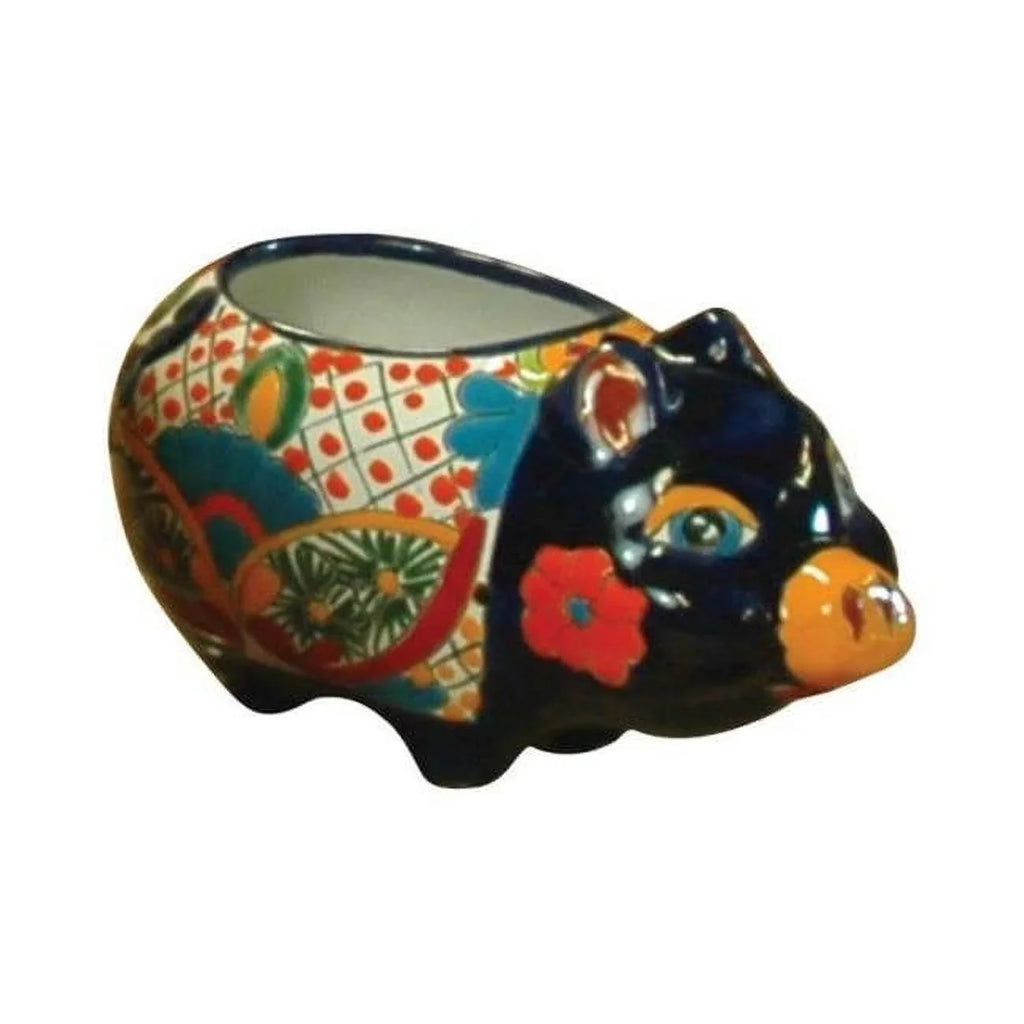 W Ceramic Pig Planter Multicolored. H X 9 in. Avera Products Talavera 6 in