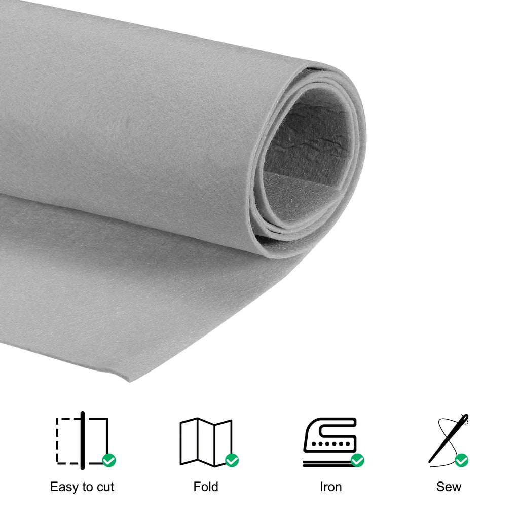 Acrylic Soft Felt Fabric Sheets Fiber Sheets Silver Tone 70x39 Inch 2mm Thick