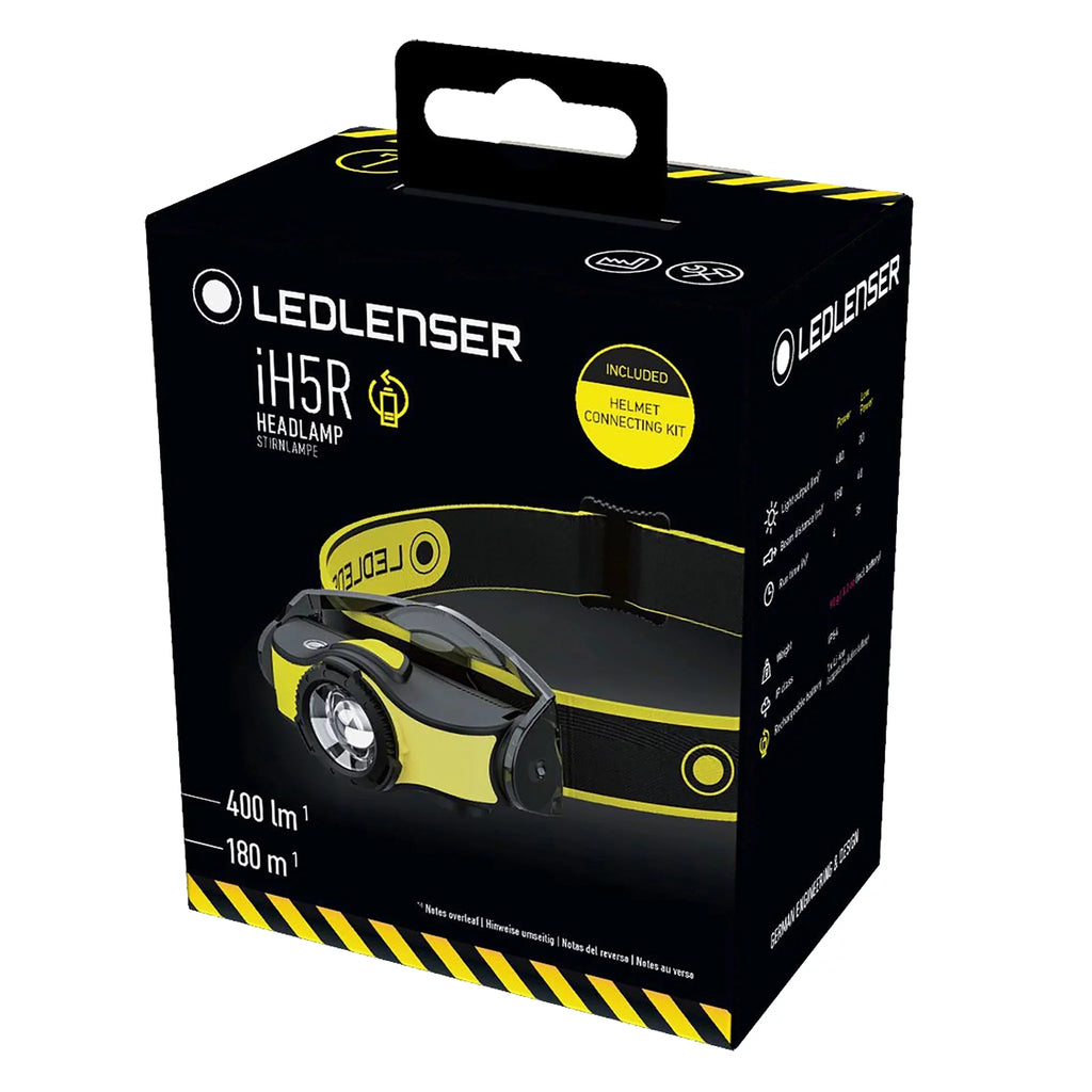 LEDLENSER IH5R High Power LED Headlamp, 400 Lumens, Lightweight, Rechargeable or AA Alkaline Batteries