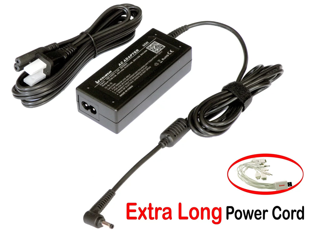 iTEKIRO 65W AC Adapter for  Ideapad 110 80T7002NCF, 110 80T7002PCF, 110-15ACL 80TJ 15.6", 110 80TJ002CUS, 110 80TJ002EUS, 110 80TR0004US, 110 80TR0005US, 110 80V70000US