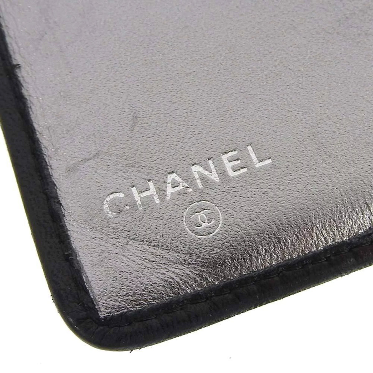 10 A30043 (Good). Pre-Owned Chanel CHANEL Mademoiselle Line Coco Mark Logo Stripe Long Wallet No