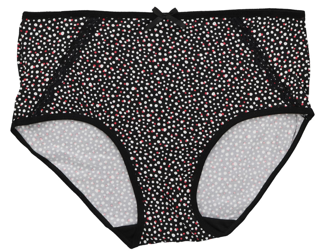 Delta Burke Intimates Women's Plus Size Sexy Classic High Rise Brief Panties (5Pr) (X-Large, Hot Pink Black Florals)