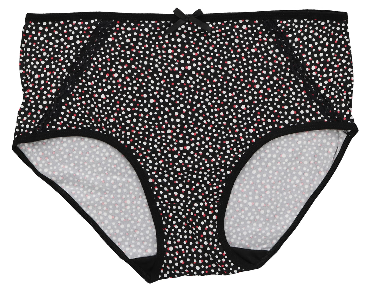 Delta Burke Intimates Women's Plus Size Sexy Classic High Rise Brief Panties (5Pr) (X-Large, Hot Pink Black Florals)
