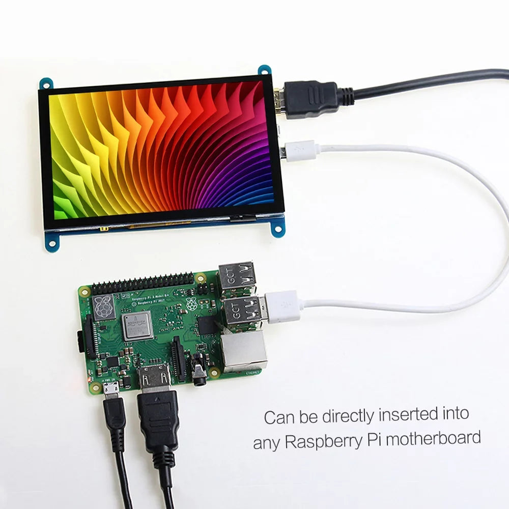 moobody 5 Inch  Capacitive Touchscreen Display 800*480 Resolution Small Portable  with USB  Interface appropriate with Raspberry Pi Tool