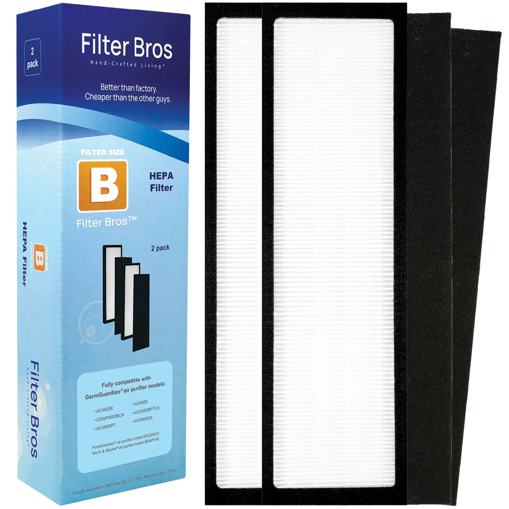 Filter Bros HEPA Filter B Replacement appropriate With GermGuardian FLT48252PK - AC4825, AC4870, AC4825DLX, Home Air Cleaner Guardian Purifiers with Technologies, AC4900CA, CDAP4500BCA, and CDAP4500WCA