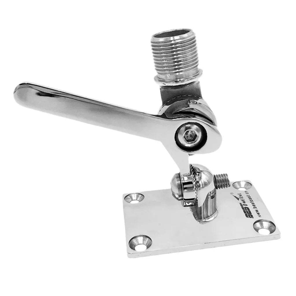 Stainless Steel Marine Radio VHF Adjustable Ratchet Base Mount for Inflatable craft Kayak Dinghy