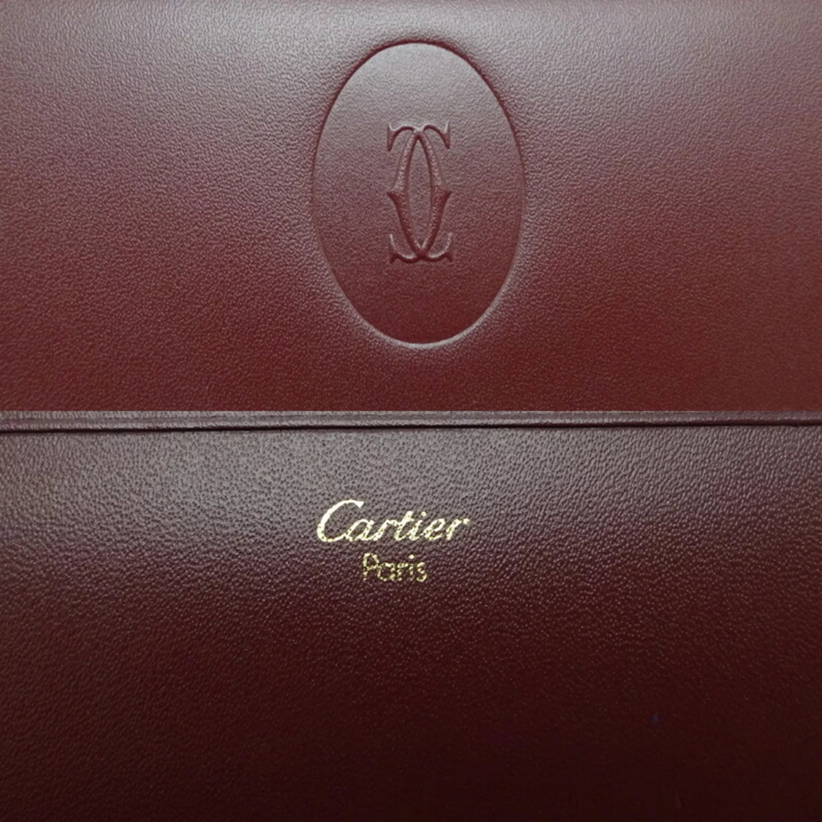Pre-Owned Cartier Mastline Long Wallet Women's Leather Bordeaux (Red) (Good)