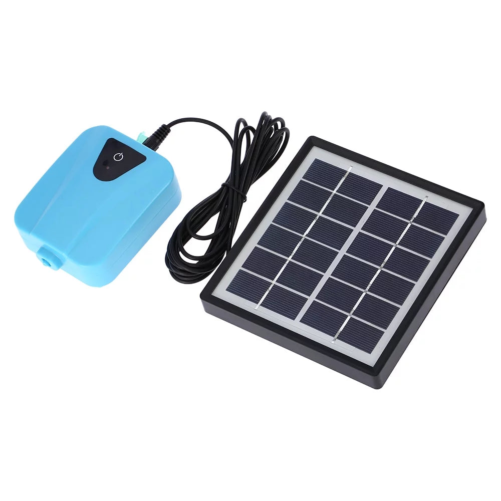 Walmeck Solar PoweredDC Charging Oxygenator moisture Pump Pond Aerator with 1 Air Stone Aquarium Airpump 2Lmin