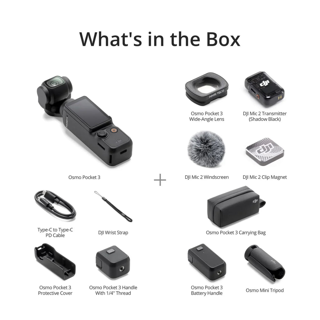 DJI Osmo Pocket 3 Creator Combo 4K 120fps Handheld 3-Axis Gimbal - CP.OS.00000302.01