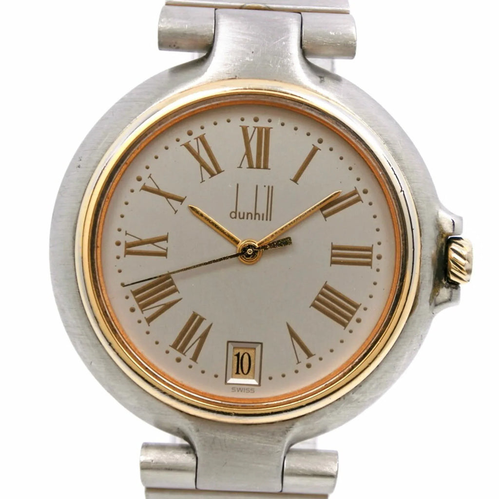 Pre-Owned Dunhill Millennium Watch Stainless Steel Swiss Made Silver Quartz Analog Display Gray Dial Boys (Fair)