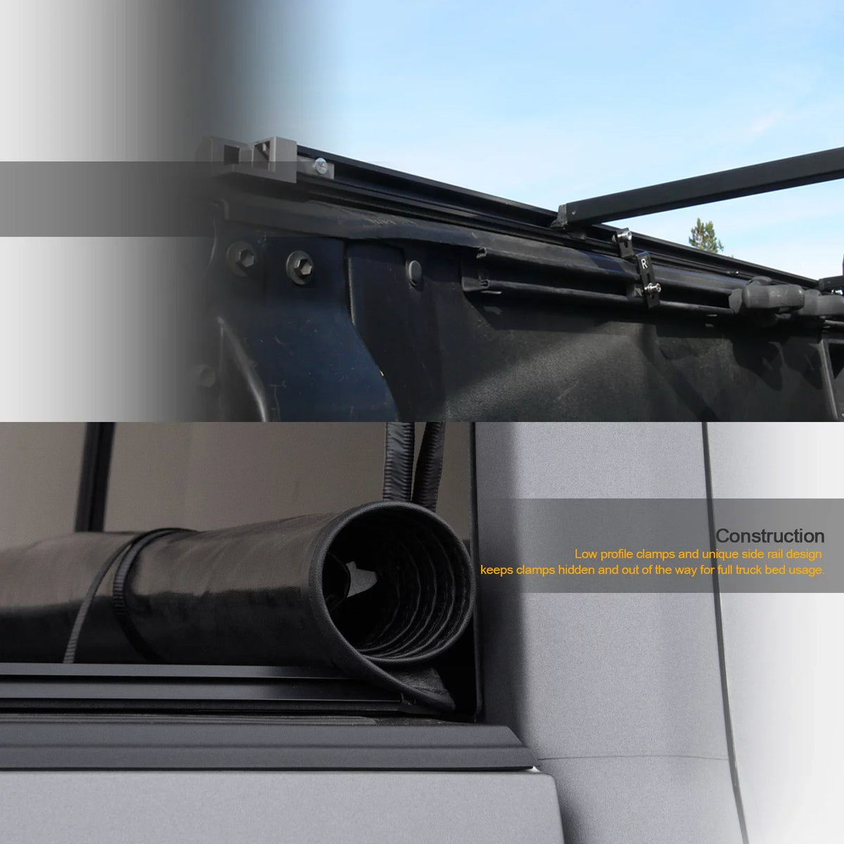 Stehlen 733469493334 Lock And Roll Up Tonneau protector - Black For Ram 1500 2019-2022 New Body Style 5.7 Feet ( 68.4" ) Short Bed