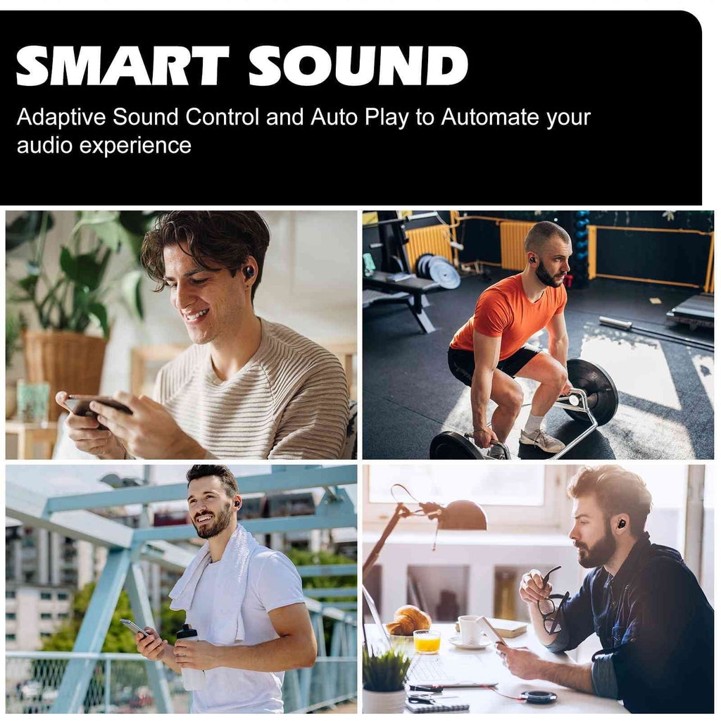 UrbanX True Wireless Bluetooth Earbuds + Charging Case, Black, Dual Connect, IPX5 moisture Resistance, Bluetooth 5.2 Connection, Balanced, Bass Boost appropriate with  Tab M8 (HD)