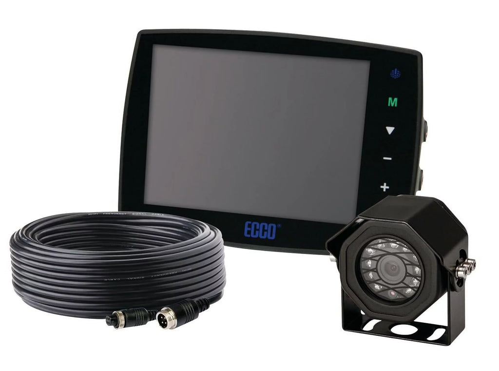Monitor, Surface Mount Camera & Cable. Ecco Safety Group  Gemineye Rear View System with 5.6 in