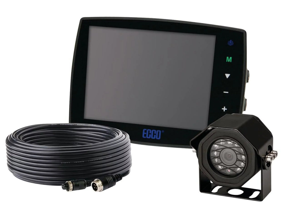 Monitor, Surface Mount Camera & Cable. Ecco Safety Group  Gemineye Rear View System with 5.6 in