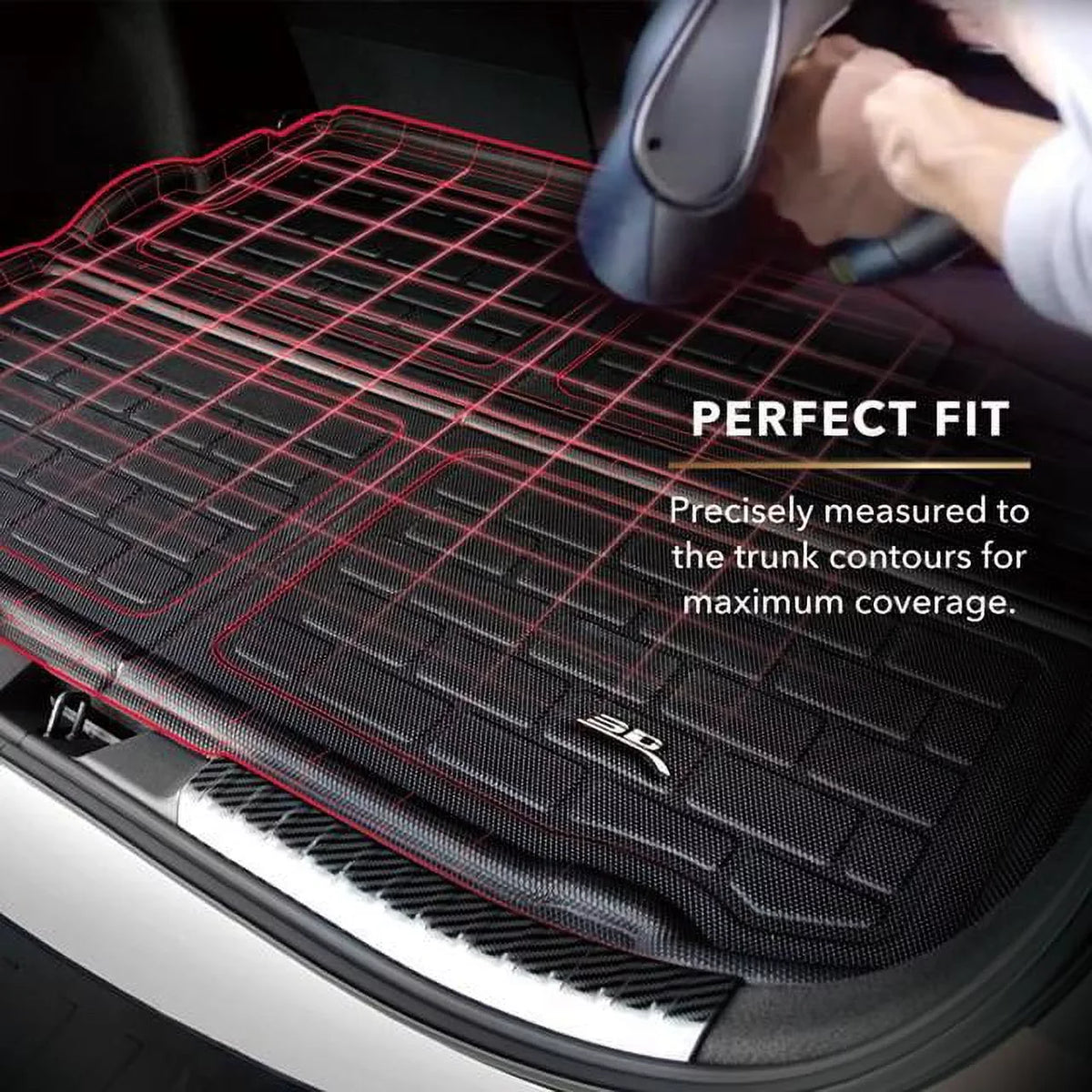 3D MAXpider KAGU Cargo Liner (BLACK) suitable with MERCEDES-BENZ EQS 2022-2024 - Cargo Liner