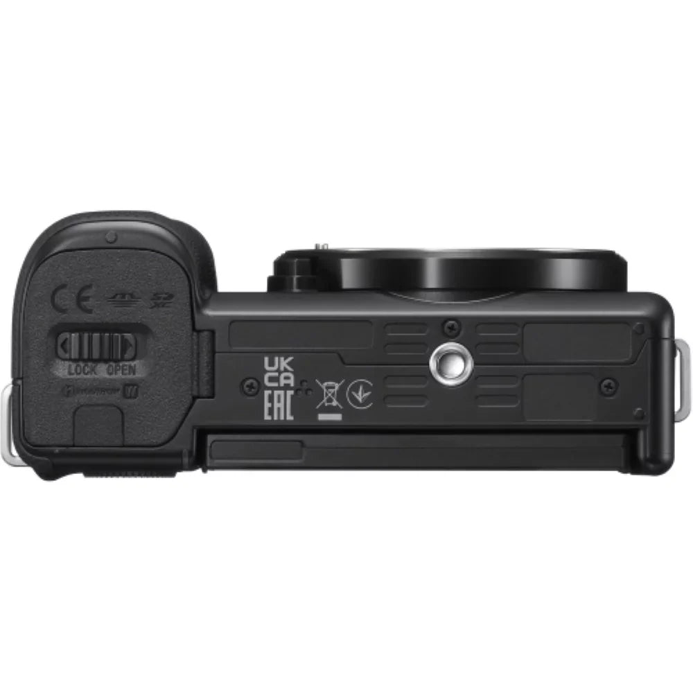 ZV-E10 Mirrorless Camera |16-50mm Lens (Black) Bundle with Transcend 64GB Memory Card + Flexible Tripod + Camera Bag + Cleaning Kit (5 Items)