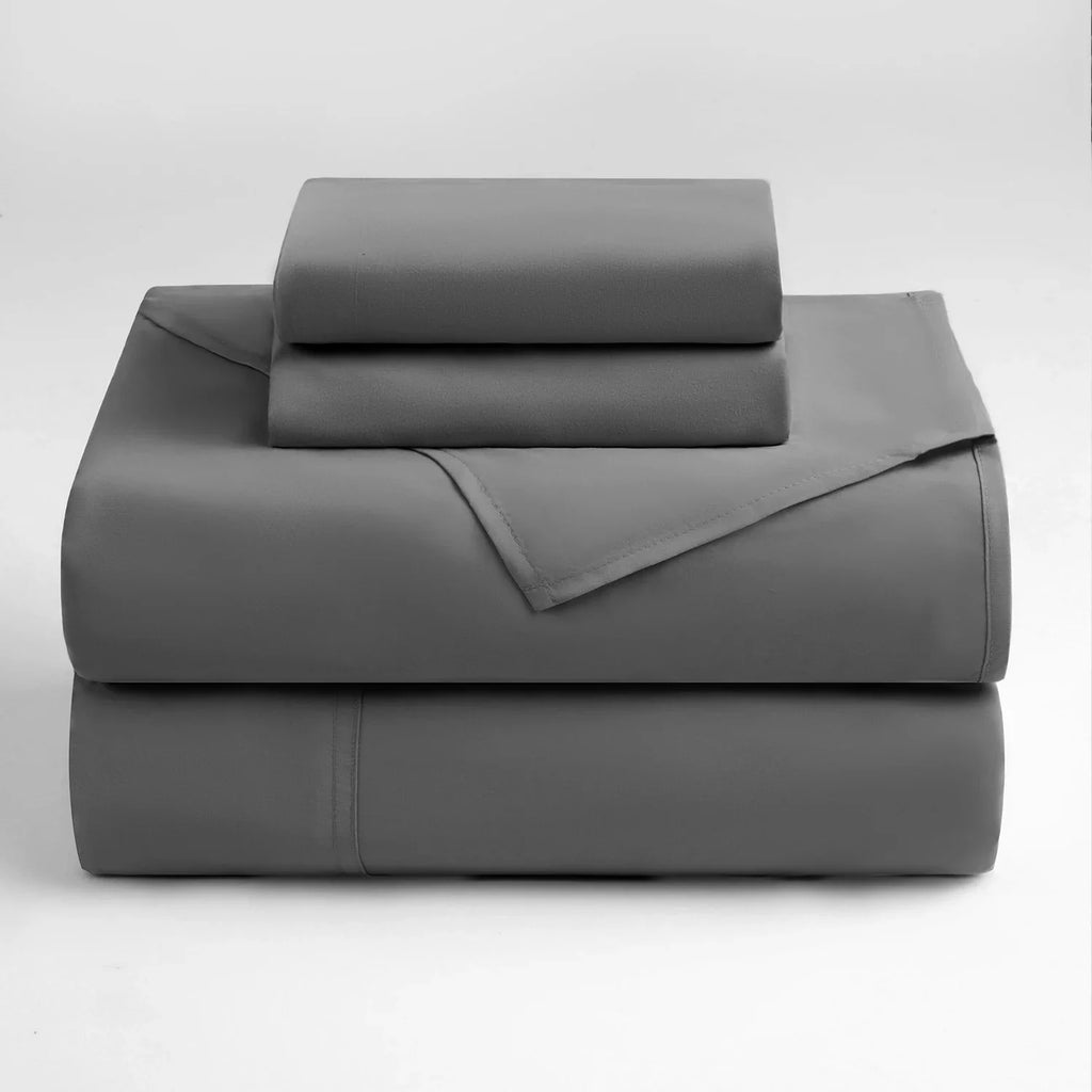 Sonoro Kate 1000 Thread Count 100% Egyptian Cotton Bed Sheet Set, Deep Pocket 4-Piece Cotton Sheet, Queen, Dark Gray