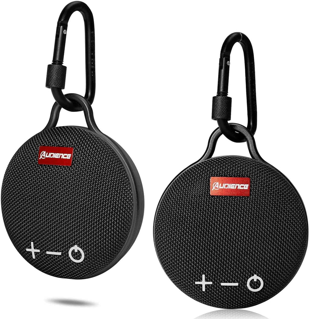 UrbanX Bluetooth 5.0 Speaker with Clip, 20H Playtime, Compact Speaker with Big Sound, Punchy Bass, Wireless IPX7 Waterproof Speaker for  Tab P11 Gen 2 & Beach, Pool, ship, Biking Black 2 Pack