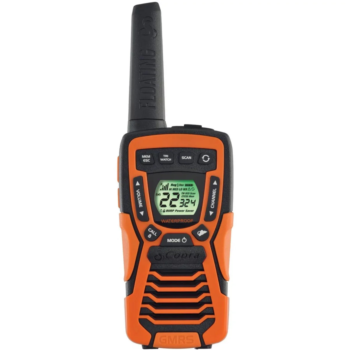 COBRA ACXT1035R FLT Floating Walkie Talkies- Waterproof, Rechargeable, Long Range up to 37-Mile Two Way Radio with NOAA elements Alert & VOX ( 2 Pack )