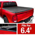 MaxMate Soft Quad-fold Truck Bed Tonneau shield appropriate with 2019-2024 Ram 1500 New Body (NOT FIT 19-23 Classic) | 6'4" (76") Bed | TCD484045