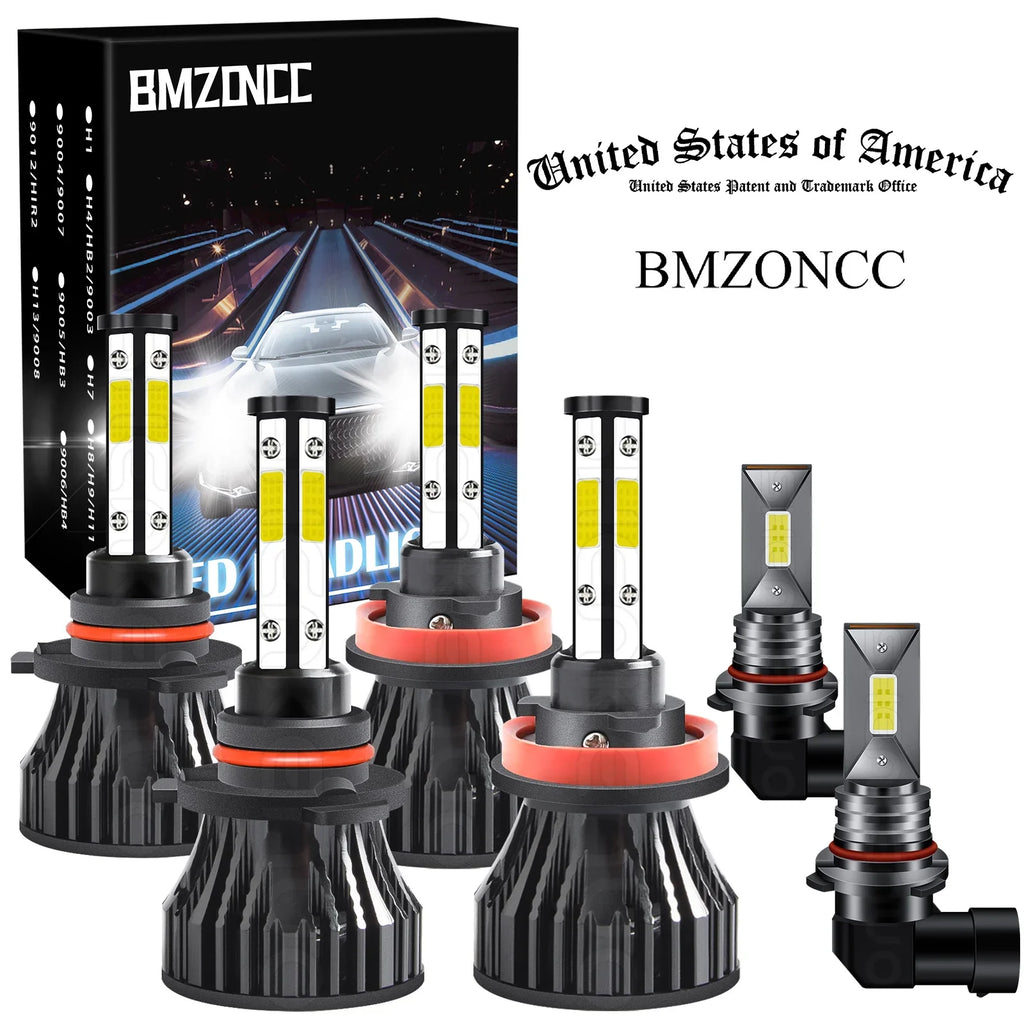 BMZONCC For  F-150 2015 2016 2018 2019 2020 Front LED Headlight High/Low Beam+Fog Light Bulbs 6000k