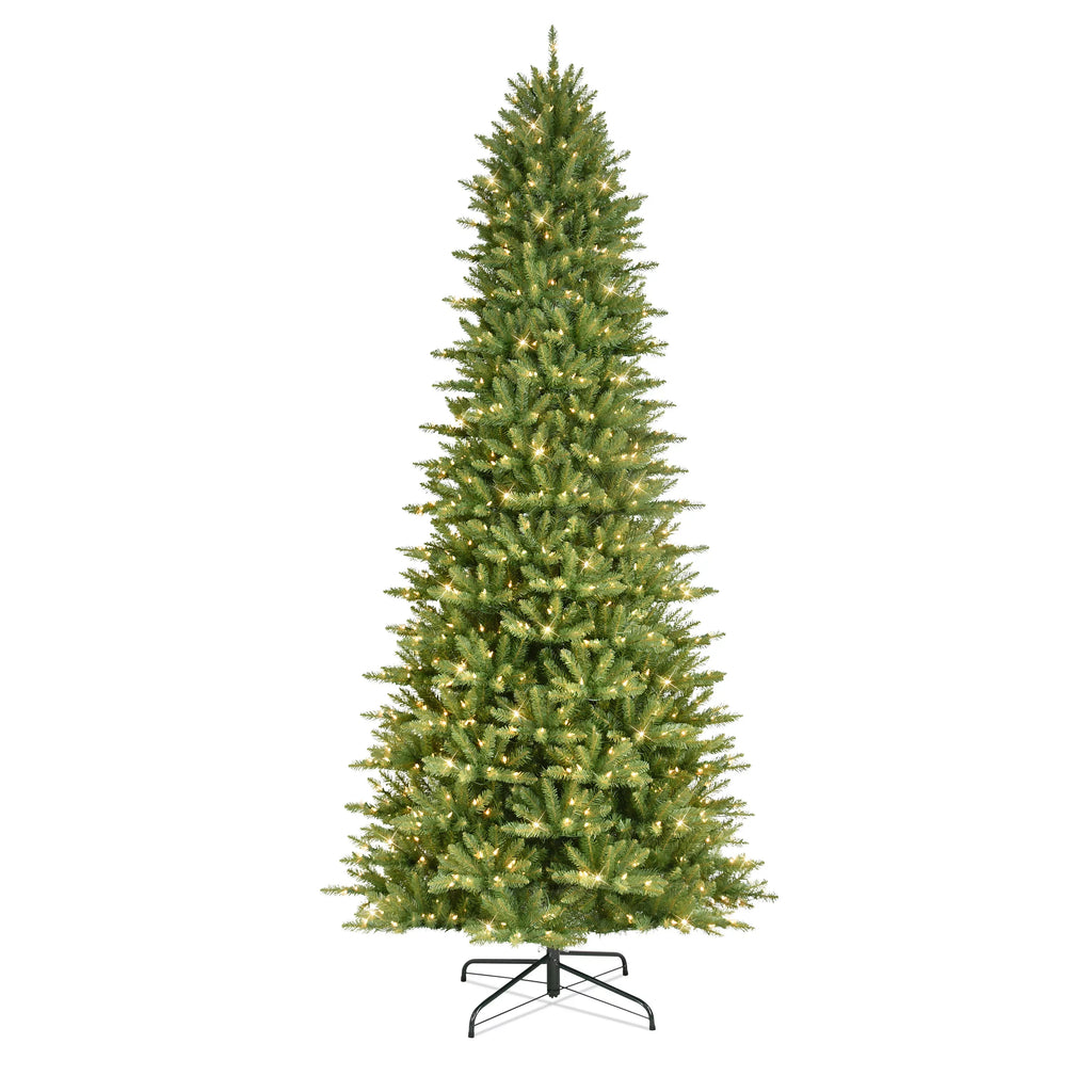 Pre-lit Slim Fraser Fir Artificial Christmas Tree 800 UL listed Clear Lights. 9 ft