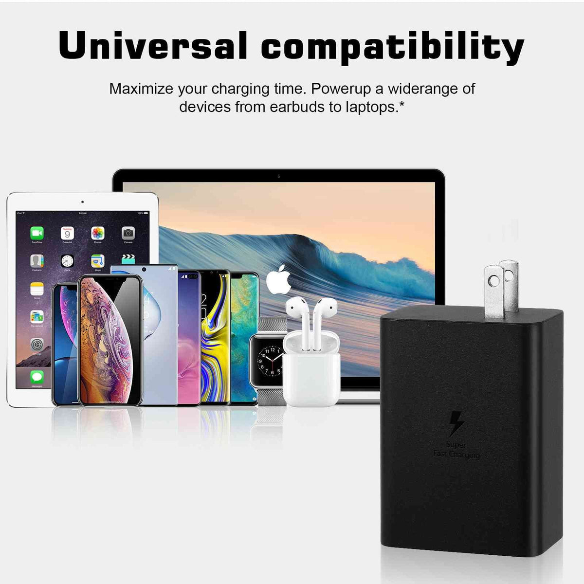 65W Fast Travel Charger with 3 Ports - USB & Dual USB-C - High-Speed Charging for Laptops, Phones vivo Y17/X27 Pro/S1 (China)/X27/iQOO iPhone,  Galaxy, Google Pixel, MacBook, Steam Deck