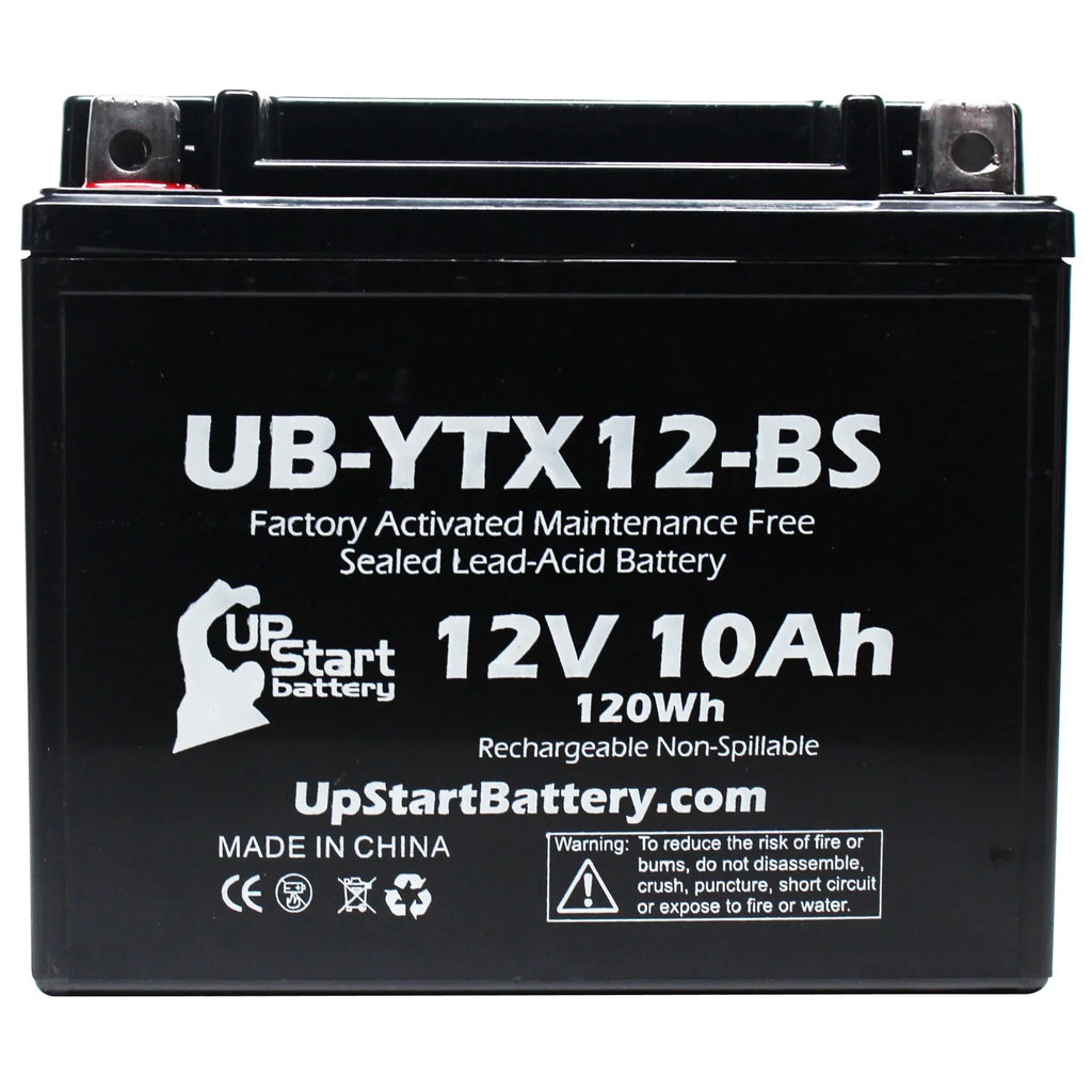 2-Pack UpStart Battery Replacement 2009 Honda TRX250 TE, TM, FourTrax Recon 250 CC Factory Activated, Maintenance Free, ATV Battery - 12V, 10Ah, UB-YTX12-BS