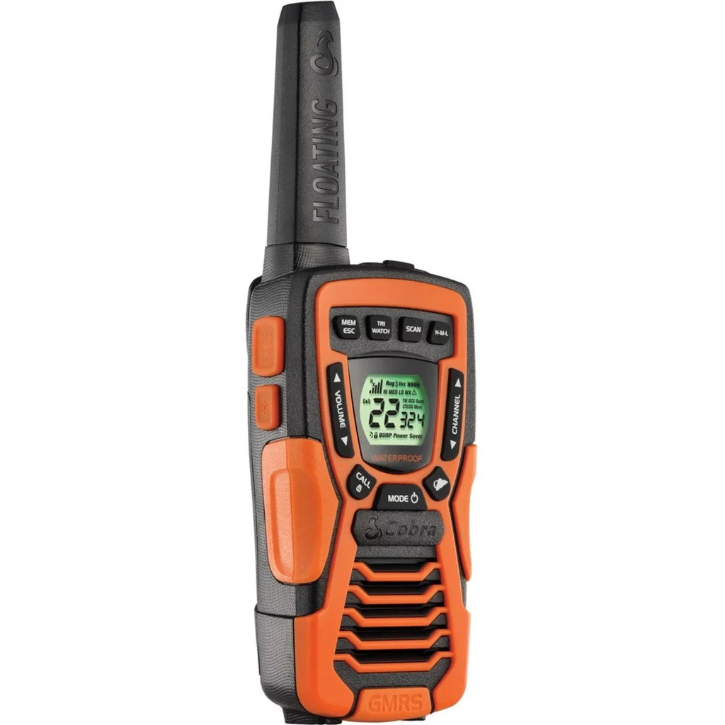 COBRA ACXT1035R FLT Floating Walkie Talkies- Waterproof, Rechargeable, Long Range up to 37-Mile Two Way Radio with NOAA elements Alert & VOX ( 2 Pack )