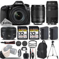 All Original Accessories Included.  EOS 90D Wi-Fi Full HD 4K30p  Digital SLR Camera +  18-135mm IS USM Lens +  75-300mm III Lens +  50mm 1.8 II Lens