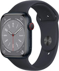 Restored  Watch Gen 8 Series 8 Cell 45mm Midnight Aluminum Midnight Sport Band MNVL3LL/A (Refurbished)