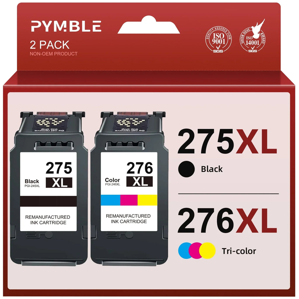 275 Ink Cartridges for  ink 275 and 276 for  275XL 276XL PG 275 CL276 Ink for  Pixma TS3522 TS3520 TS3500 TR4722 TR4720 TR4700 (1 Black, 1 Tri-Color)