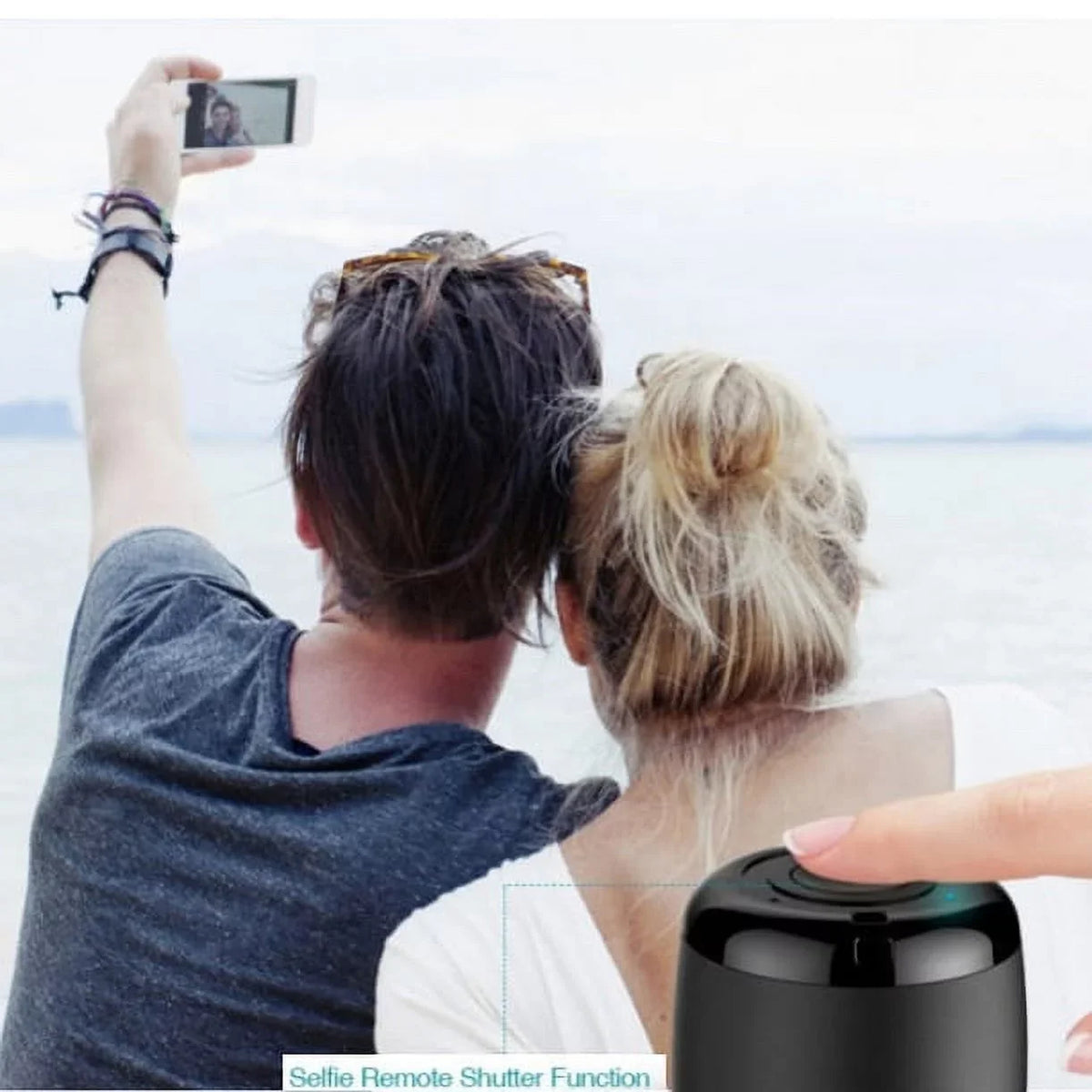 Wireless Speaker for iPhone 15/Pro/Max/Plus - Mini Remote Shutter Hands-free Microphone Audio Multimedia Rechargeable Silver for iPhone 15/Pro/Max/Plus