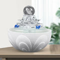 Desktop moisture Fountain, Teahouse Desktop White Crystal Lotus Fountain Ornament Flowing liquid Decor Office Waterfall Tabletop Fountain